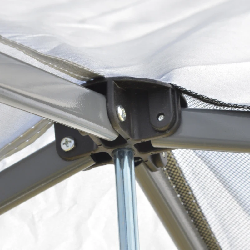 Outsunny 10' x 10' Pop Up Canopy Tent with Airy Top Vents and Wheeled Carry Bag for Outdoor, Garden, Patio, White