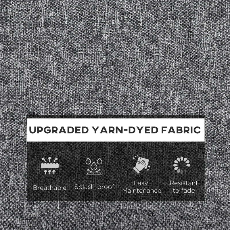 Outsunny 4-Piece Seat Cushion Pillows Replacement, Patio Chair Cushions Set with Back for Indoor Outdoor, Grey