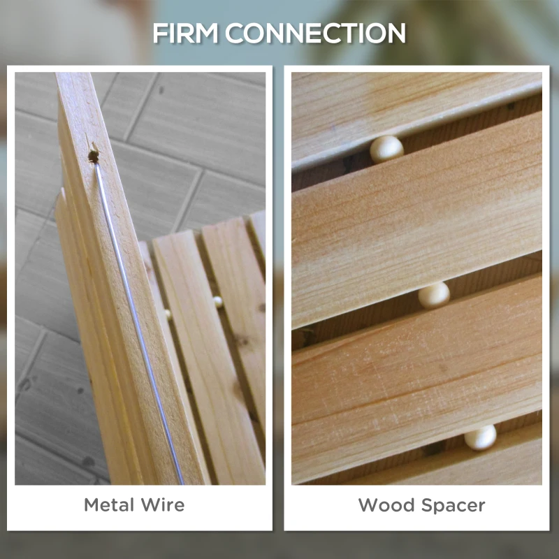 Outsunny 47" Wooden Garden Pathway, Outdoor Roll Out Straight Walkway, Garden Boardwalk for Wedding, Party, Natural Wood Finish