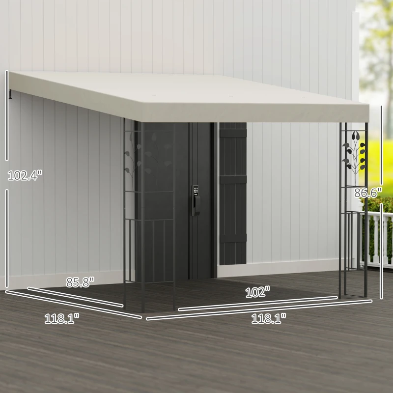 Outsunny 10' x 10' Outdoor Pergola Canopy, Metal Patio Canopy with Drainage Holes for Backyard, Garden, Cream White