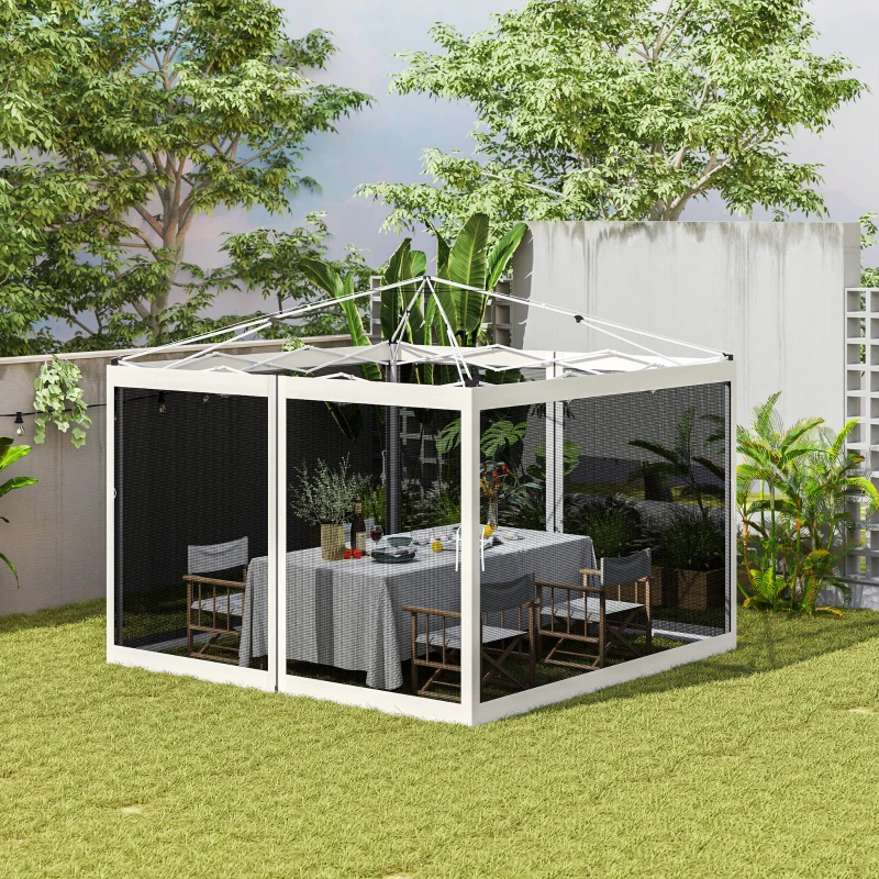 Outsunny Gazebo Mosquito Netting, Replacement Mosquito Netting with Zippers for 10' x 10' Pop-Up Canopy Tent (Mosquito Net Only)