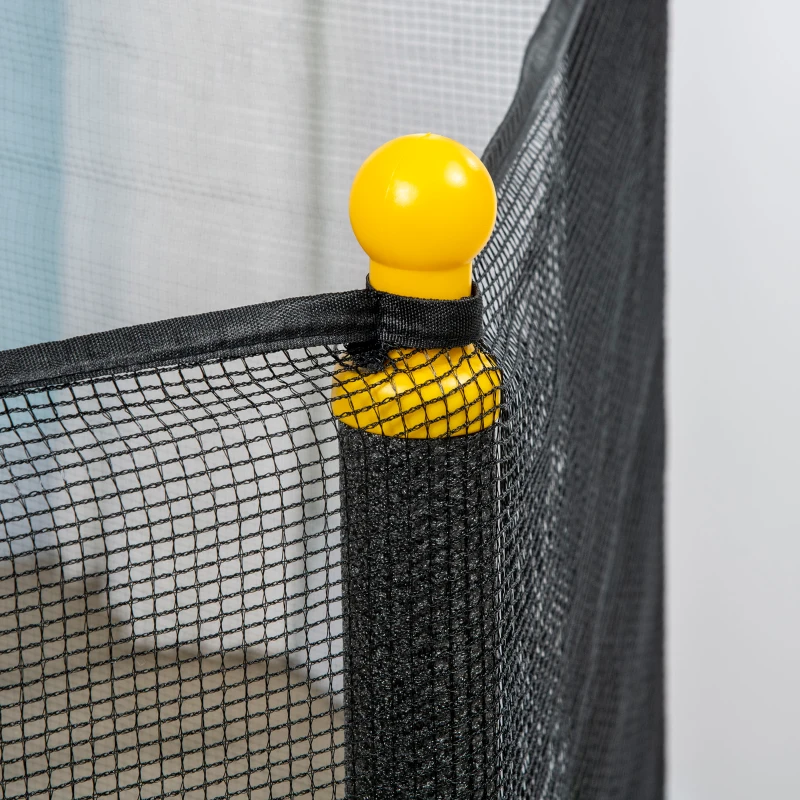 Qaba 4.6FT Trampoline for Kids with Enclosure Net for Ages 3-10, Indoor Outdoor Use, Black