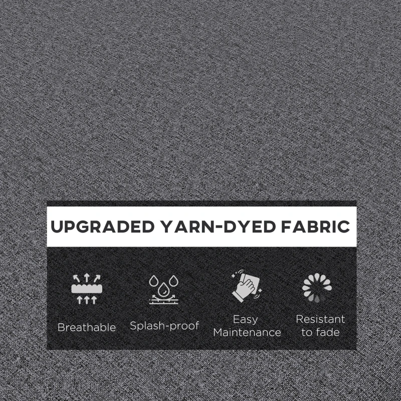 Outsunny 2-Piece Back and Seat Cushion Pillows Replacement, Patio Chair Cushions Set with Ties for Indoor Outdoor, Grey