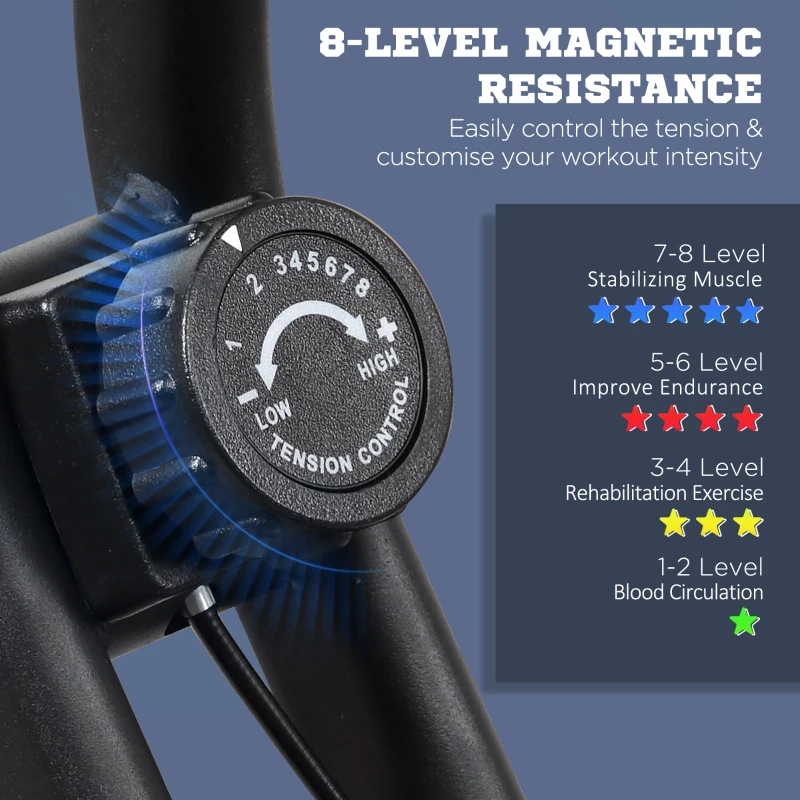 Soozier Foldable Exercise Bike Upright Fitness Bike 8-Level Resistance Cardio Workout