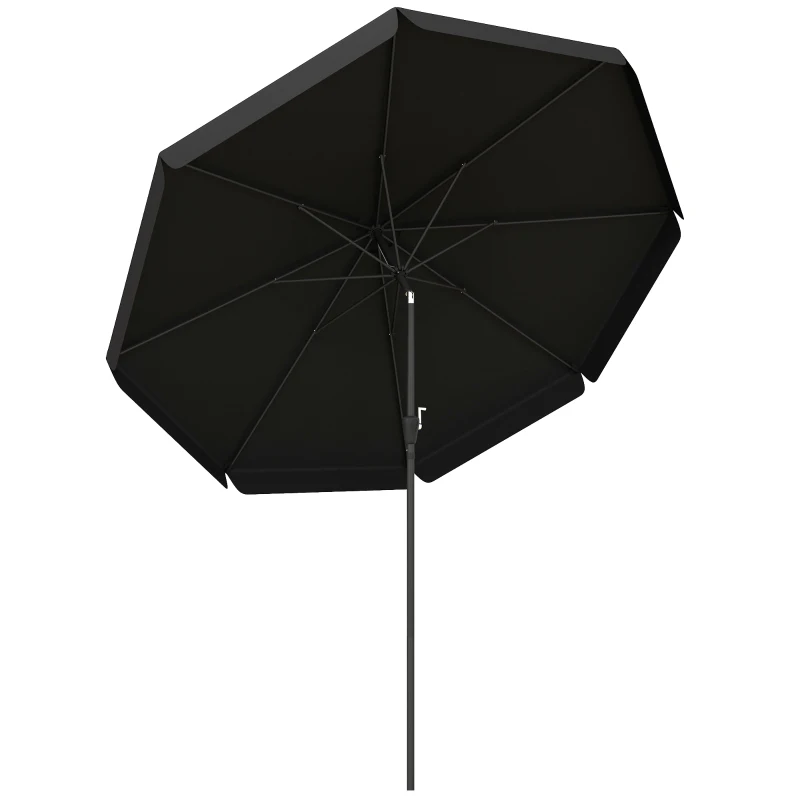 Outsunny 8.5 ft Outdoor Market Table Umbrella, Round Patio Umbrella with Tilt and Crank for Garden, Backyard, Deck, Black