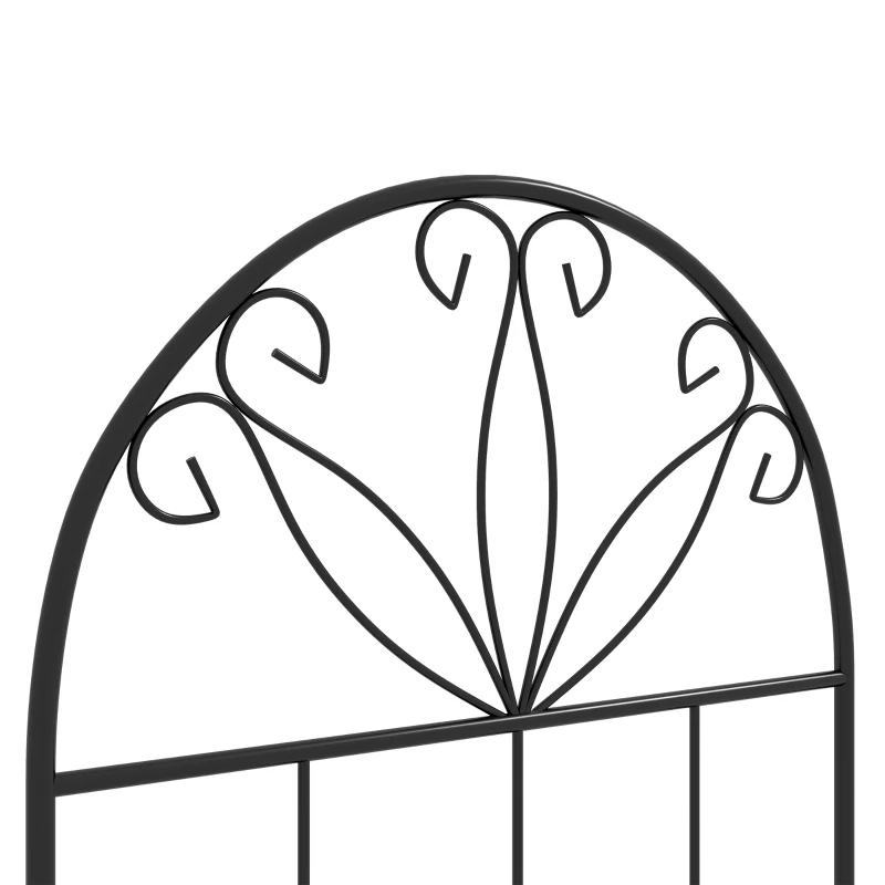 Outsunny Metal Garden Trellis Pack of 2 for Climbing Plants, Arched Grid Trellis Panels, 20" x 47", Black