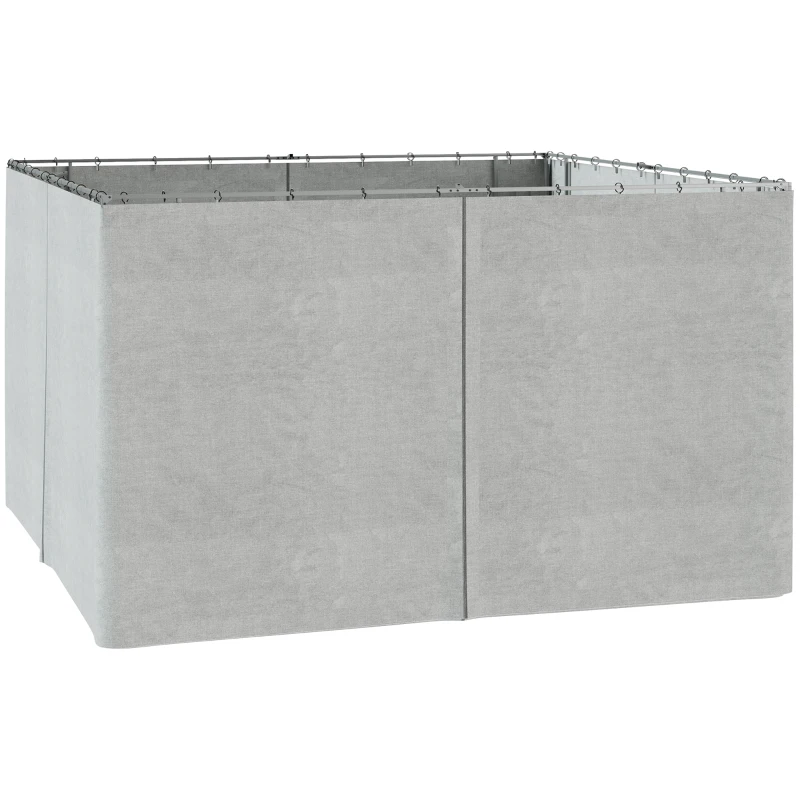 Outsunny 9.84' x 13.1' Gazebo Sidewall Set with Hooks/C-Rings, Light Gray