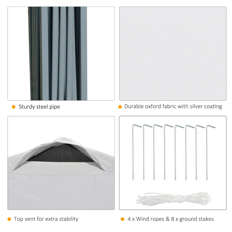 Outsunny 10' x 10' Pop Up Canopy Tent with Airy Top Vents and Wheeled Carry Bag for Outdoor, Garden, Patio, White