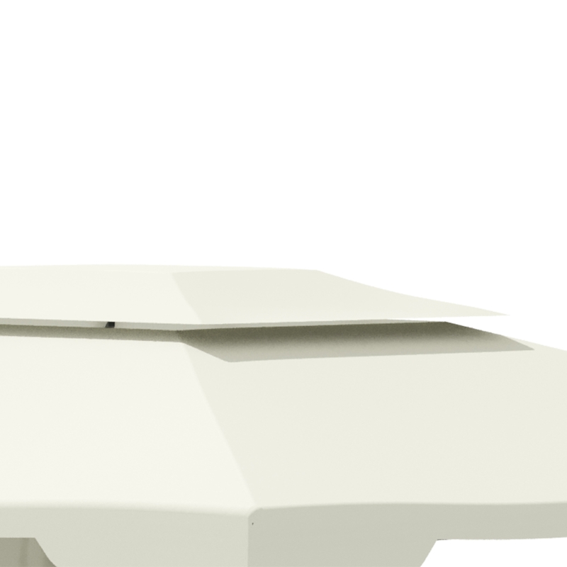 Outsunny 10' X 13' Outdoor Patio Gazebo with Double Vented Roof, Storage Shelves, Steel Frame for Lawn, Backyard and Deck, Cream White