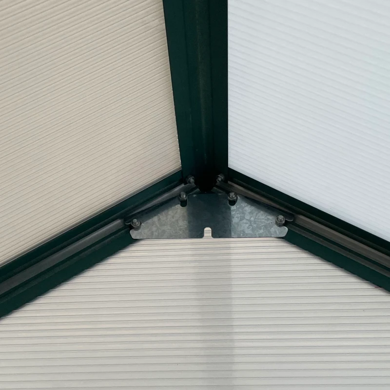 Outsunny 16' x 8' Aluminum Polycarbonate Greenhouse Walk-in Garden Greenhouse Kit with Adjustable Roof Vent, Rain Gutter and Sliding Door for Winter, Green