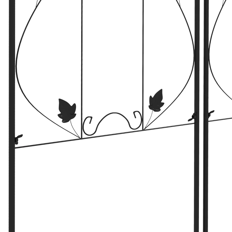 Outsunny Metal Trellis Set of 2, Garden Trellis for Climbing Plant Support Frames, Leaf Design