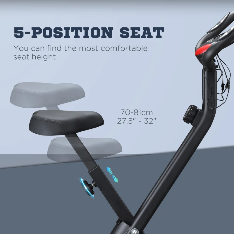 Soozier Foldable Exercise Bike Upright Fitness Bike 8-Level Resistance Cardio Workout