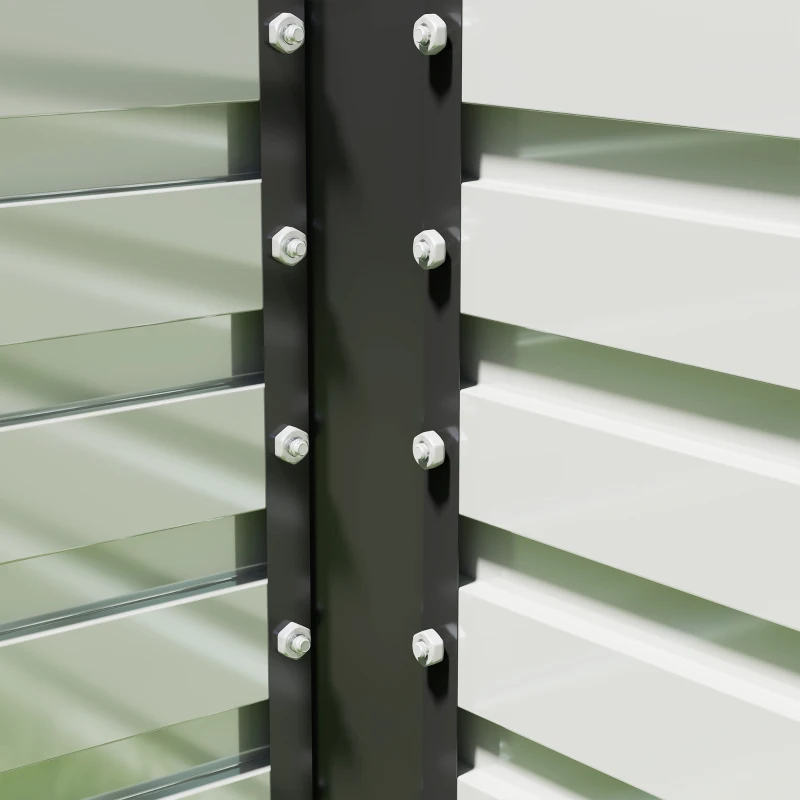 Outsunny 8' x 4' x 2' Raised Garden Bed, Galvanized Planter Box for Growing Flowers, Herbs and Vegetables, Dark Grey