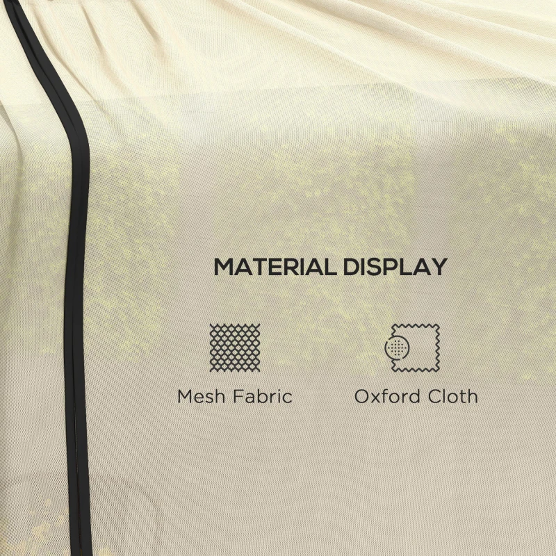 Outsunny 7.5FT Umbrella Table Screen Mosquito Bug Net, Garden Large Umbrella Cover Netting with Zippered Door, Beige