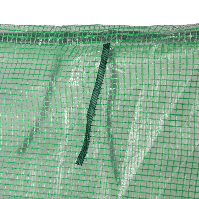 Outsunny 6' x 3' x 3' Portable Mini Greenhouse, Garden Green House Kit with 2 PE/Plastic Covers, Steel Frame and 2 Roll Up Zipper Windows, Dark Green