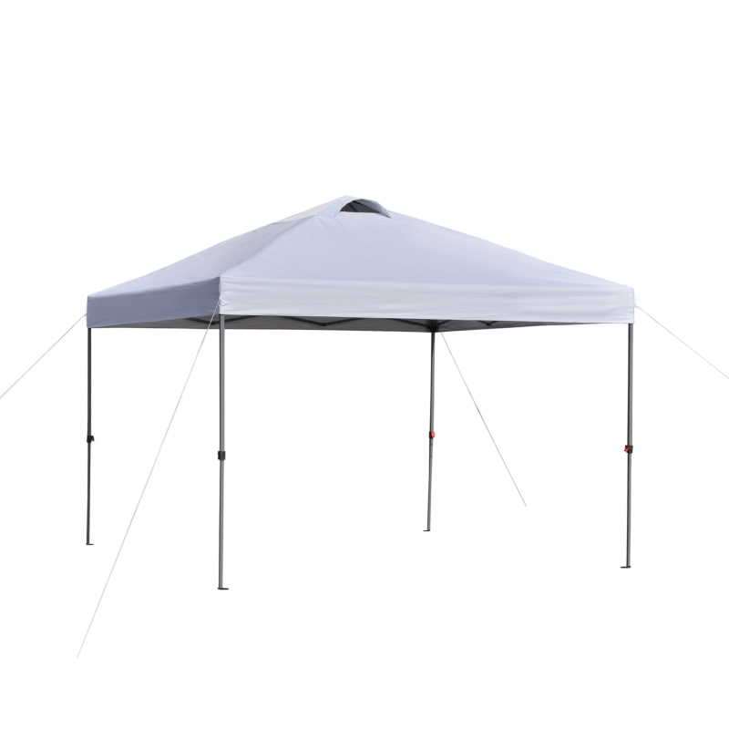Outsunny 10' x 10' Pop Up Canopy Tent with Airy Top Vents and Wheeled Carry Bag for Outdoor, Garden, Patio, White