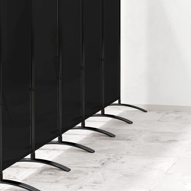 Outsunny 6 Panel Folding Room Divider, UV30+ Privacy Screen, Indoor Outdoor Privacy Panel with Stable Base, Black