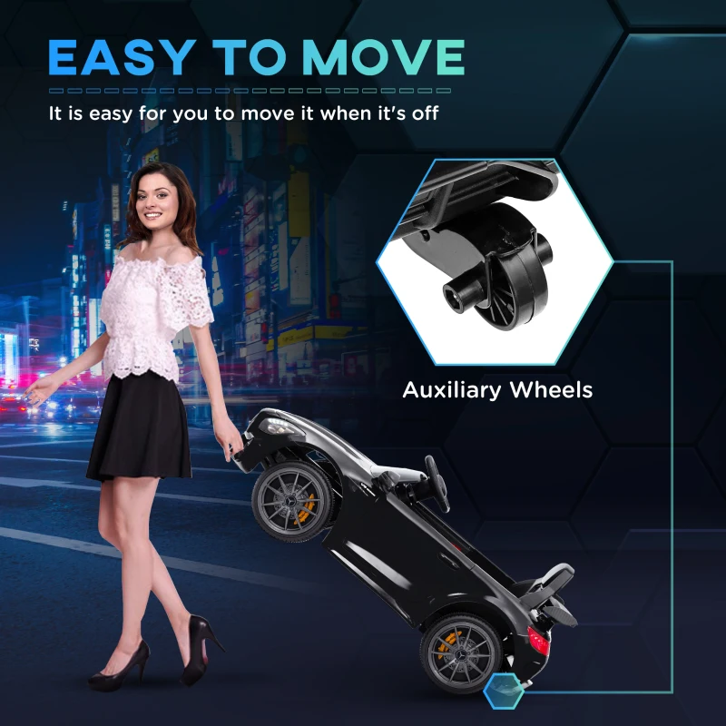 Qaba Mercedes-Benz AMG GTR Licensed 12V Battery Powered Kids Electric Car w/ Remote Control & Soft Start, Black