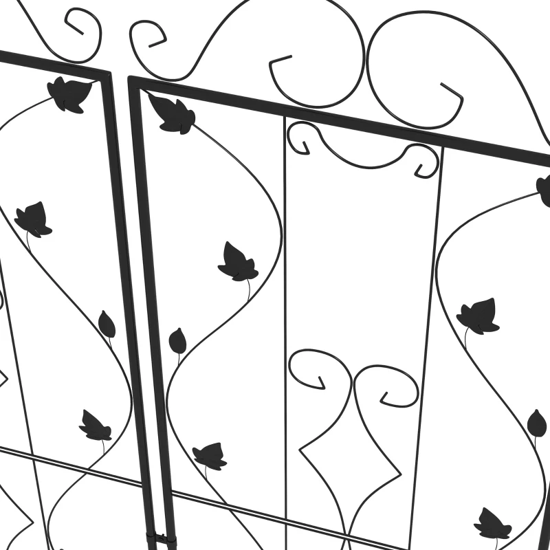 Outsunny Metal Trellis Set of 2, Garden Trellis for Climbing Plant Support Frames, Leaf Design