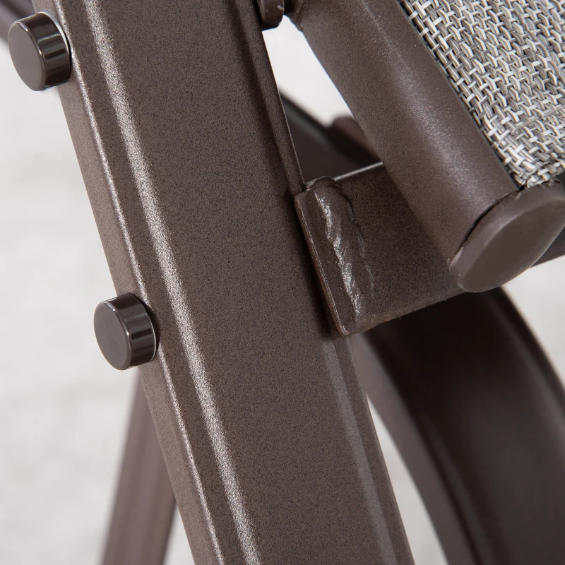 Outsunny Outdoor Glider Chair, Patio Glider with Steel Frame and Mesh Fabric, Garden Chair for Backyard, Garden, and Porch, Grey