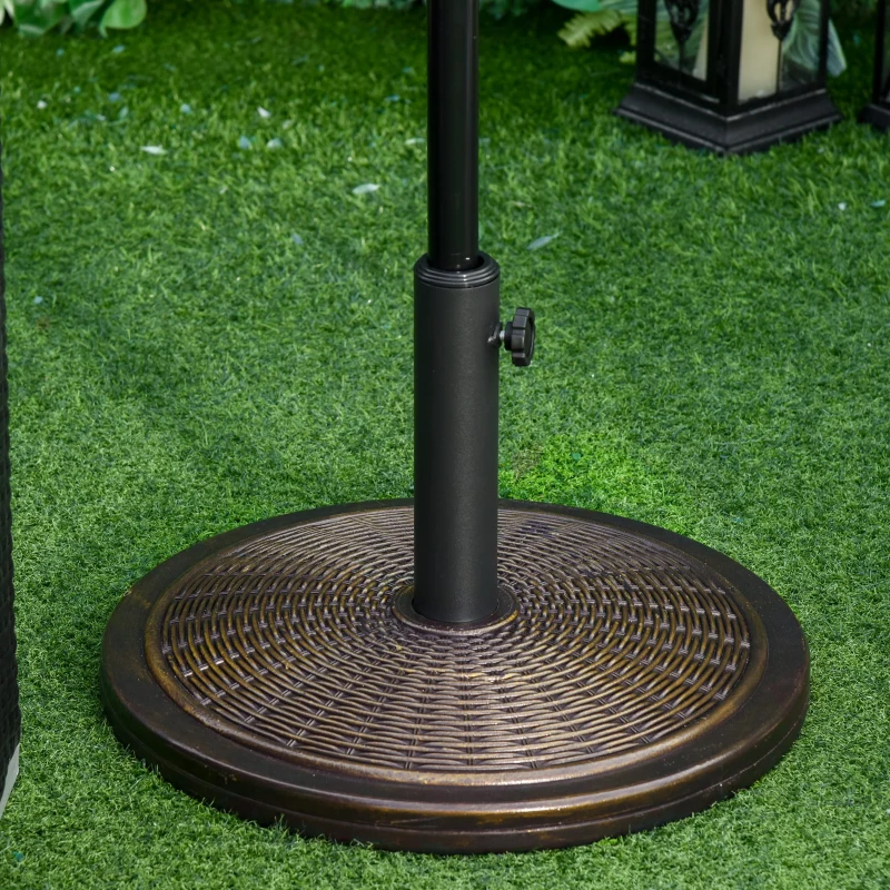 Outsunny 29LBS Offset Patio Umbrella Cement Base Stand Cantilever Parasol Holder Weight, Fits Φ1.4", Φ1.5", Φ1.9", Black