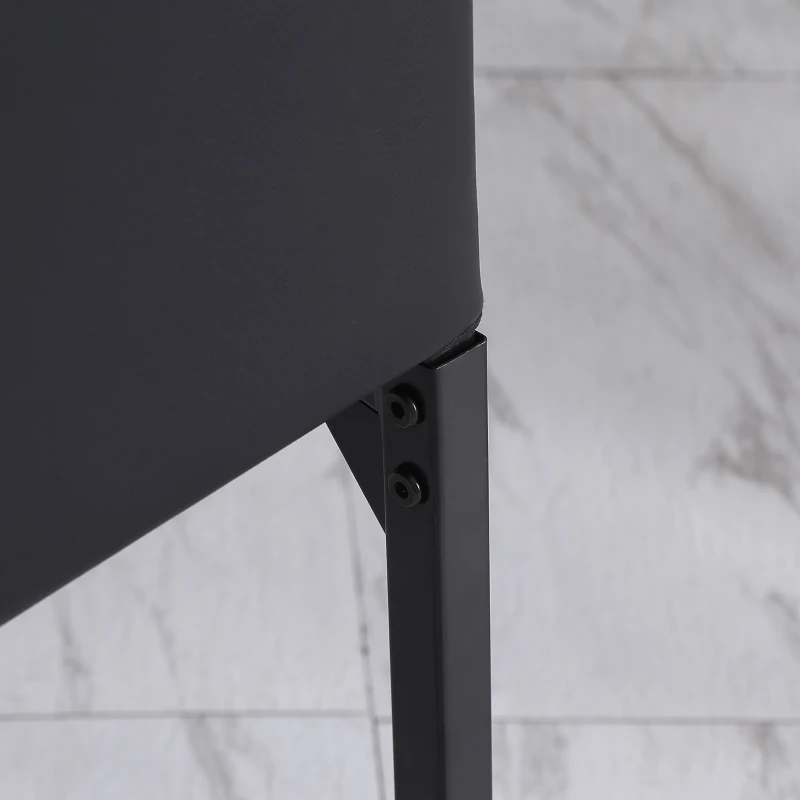 HOMCOM Set of 6 Modern Dining Chairs, Tufted High Back Side Chairs with Upholstered Seat, Steel Legs for Living Room, Black