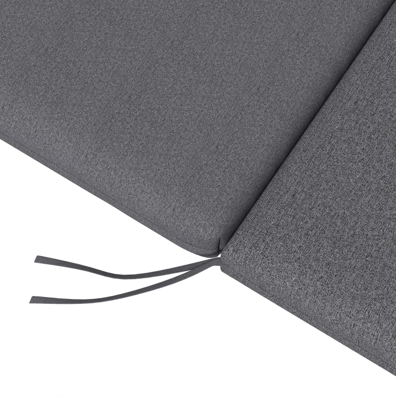 Outsunny 2-Piece Back and Seat Cushion Pillows Replacement, Patio Chair Cushions Set with Ties for Indoor Outdoor, Grey