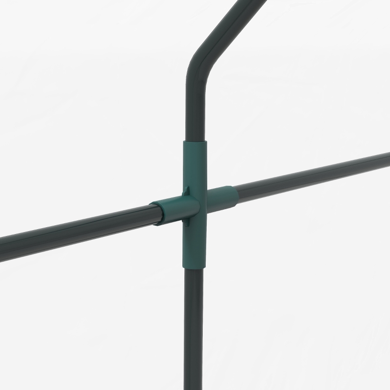 Outsunny 6' x 3' x 3' Portable Mini Greenhouse, Garden Green House Kit with 2 PE/Plastic Covers, Steel Frame and 2 Roll Up Zipper Windows, White