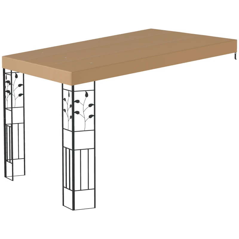 Outsunny 10' x 10' Outdoor Pergola Canopy, Metal Patio Canopy with Drainage Holes for Backyard, Garden, Coffee