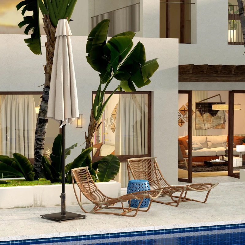 Outsunny Square Patio Umbrella Base, 29 lbs Metal Umbrella Stand Base with Adjustable Foot Pads, Heavy Duty Patio Umbrella Holder for 1.5"/1.9" Umbrella Poles for Outdoor, Lawn, Poolside, Bronze