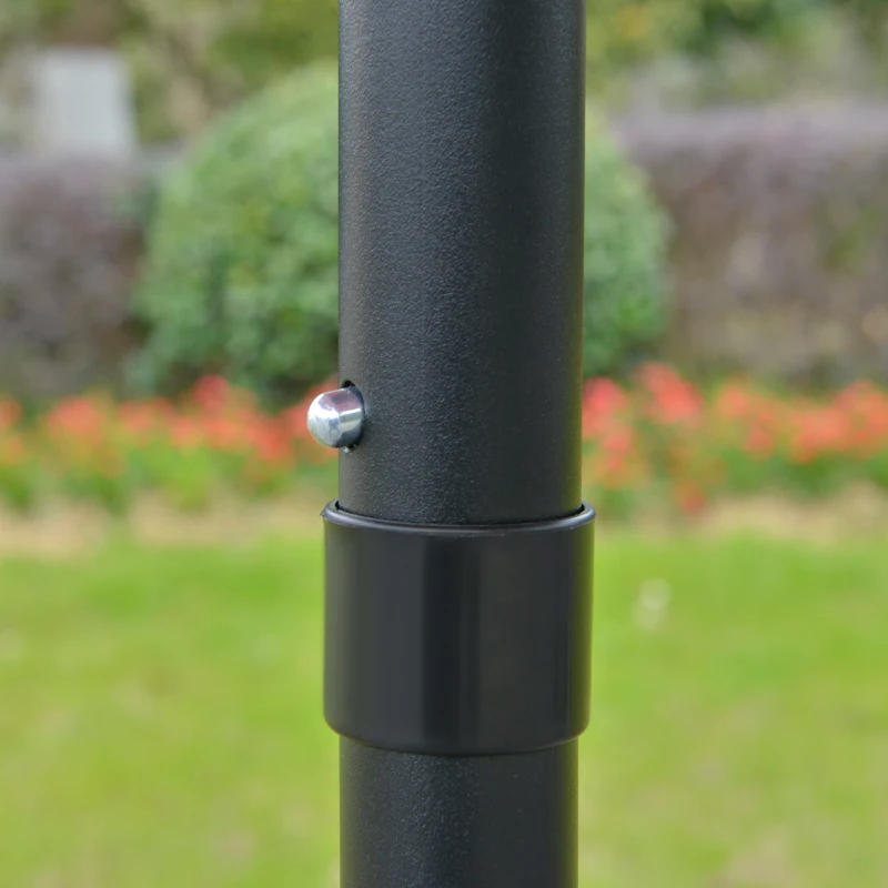 Outsunny 9FT 3 Tiers Patio Umbrella Outdoor Market Umbrella with Crank, Push Button Tilt for Deck, Backyard and Lawn, Red