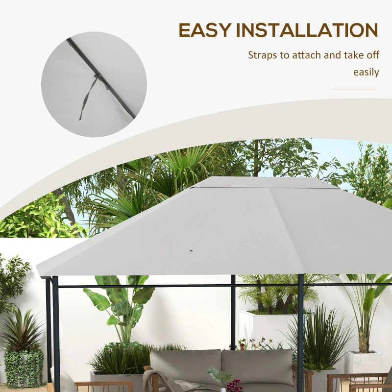 Outsunny 10' x 13' Gazebo Canopy Replacement Roof for 84C-116, Light Gray