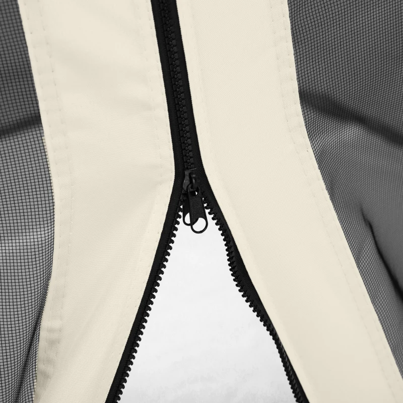 Outsunny Replacement Mosquito Netting for Gazebo 10' x 12' Black Screen Walls for Canopy with Zippers, White