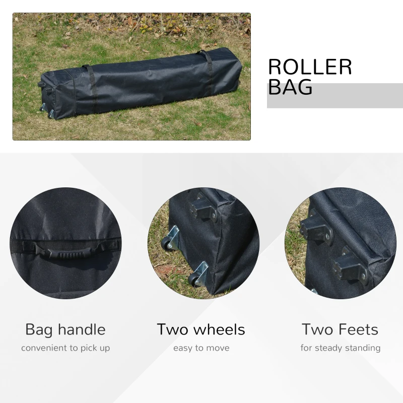 Outsunny 10' x 10' Pop Up Canopy Tent with Airy Top Vents and Wheeled Carry Bag for Outdoor, Garden, Patio, Black