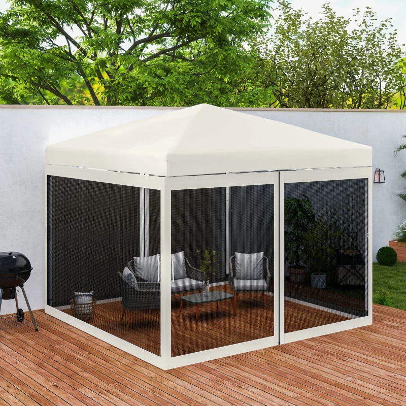 Outsunny Gazebo Mosquito Netting, Replacement Mosquito Netting with Zippers for 10' x 10' Pop-Up Canopy Tent (Mosquito Net Only)
