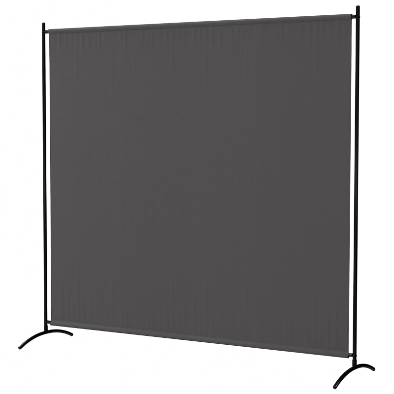 Outsunny Single Panel Room Divider, UV30+ Privacy Screen, Indoor Outdoor Privacy Panel with Stable Base, Dark Grey