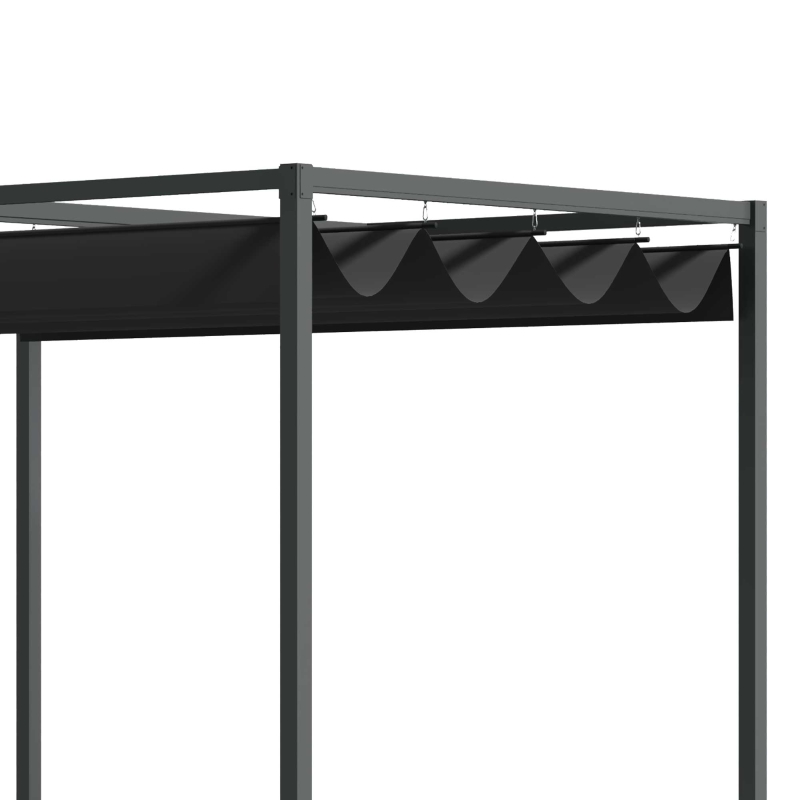 Outsunny Pergola Shade 10x7 Patio Canopy, Elegant Modern Outdoor Shelter for Home Yard, Black