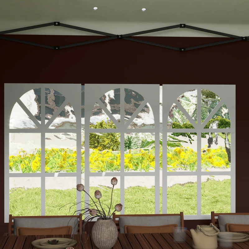 Outsunny 10' x 20' Outdoor Pop Up Canopy Tent Party Tent Instant Shelter W/ Carrying Bag, Coffee