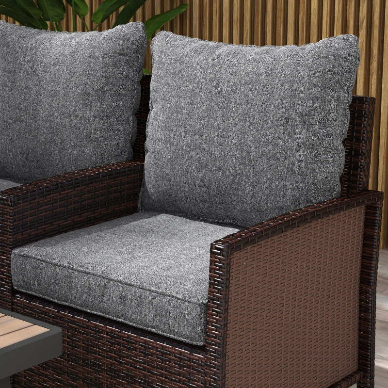 Outsunny 4-Piece Seat Cushion Pillows Replacement, Patio Chair Cushions Set with Back for Indoor Outdoor, Grey