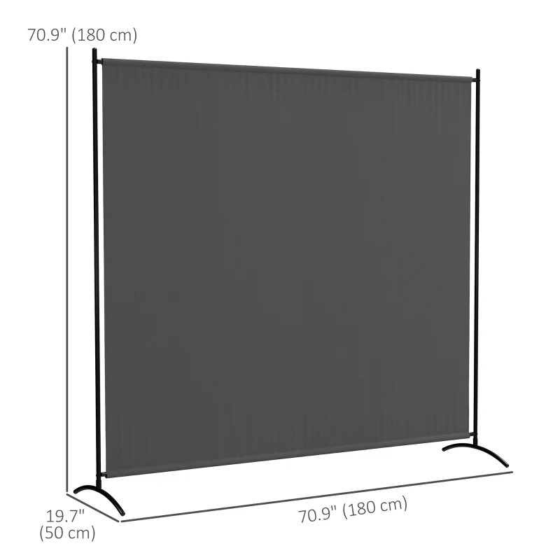Outsunny Single Panel Room Divider, UV30+ Privacy Screen, Indoor Outdoor Privacy Panel with Stable Base, Dark Grey