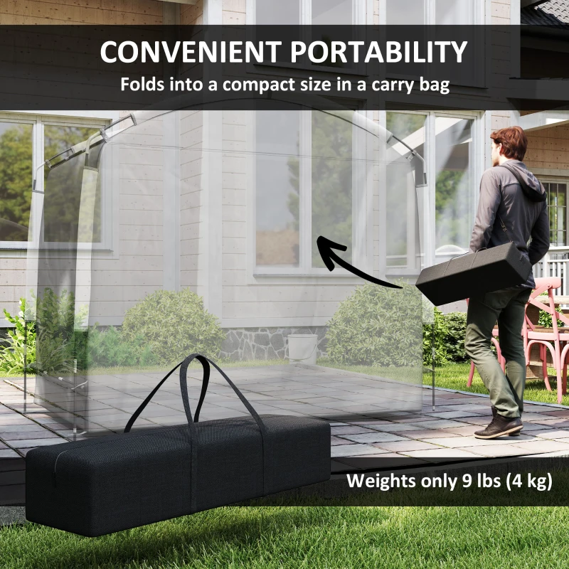 Outsunny Bike Storage Shed Tent, Portable and Waterproof with 210D Oxford Fabric and Carry Bag for 3-4 Bicycles, Dark Gray