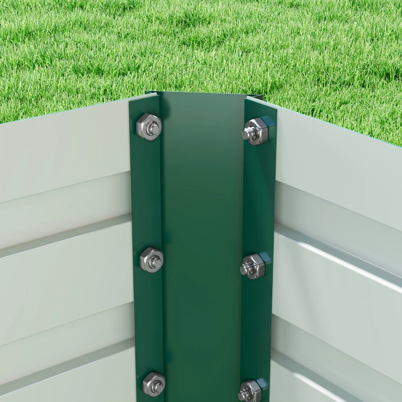 Outsunny 8' x 4' x 2' Raised Garden Bed, Galvanized Planter Box for Growing Flowers, Herbs and Vegetables, Green