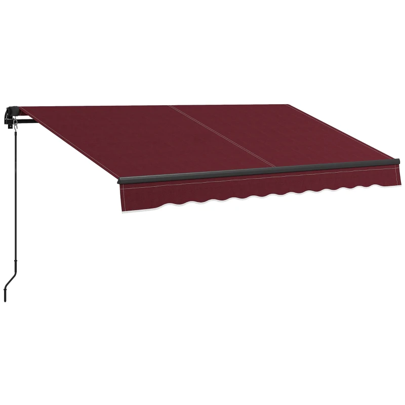 Outsunny 10' x 8' Retractable Awning, 280gsm UV Resistant Sunshade Shelter, for Deck, Balcony, Yard, Wine Red