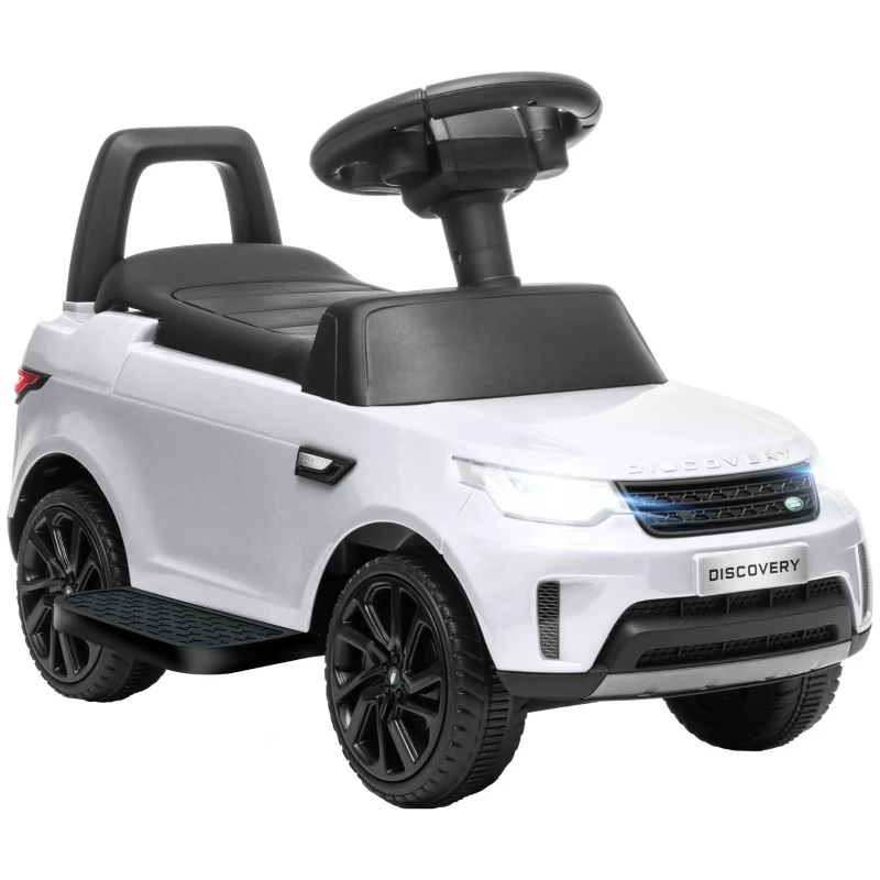 Qaba 2 in 1 6V Land Rover Licensed Electric Car for Kids, Sliding Car with Music Horn Headlights, for 18-60 Months White