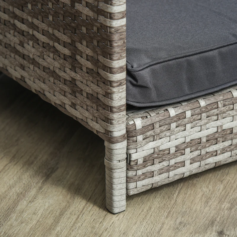 PawHut Wicker Dog House Elevated Raised Rattan Bed with Removable Cushion Lounge, Charcoal Gray