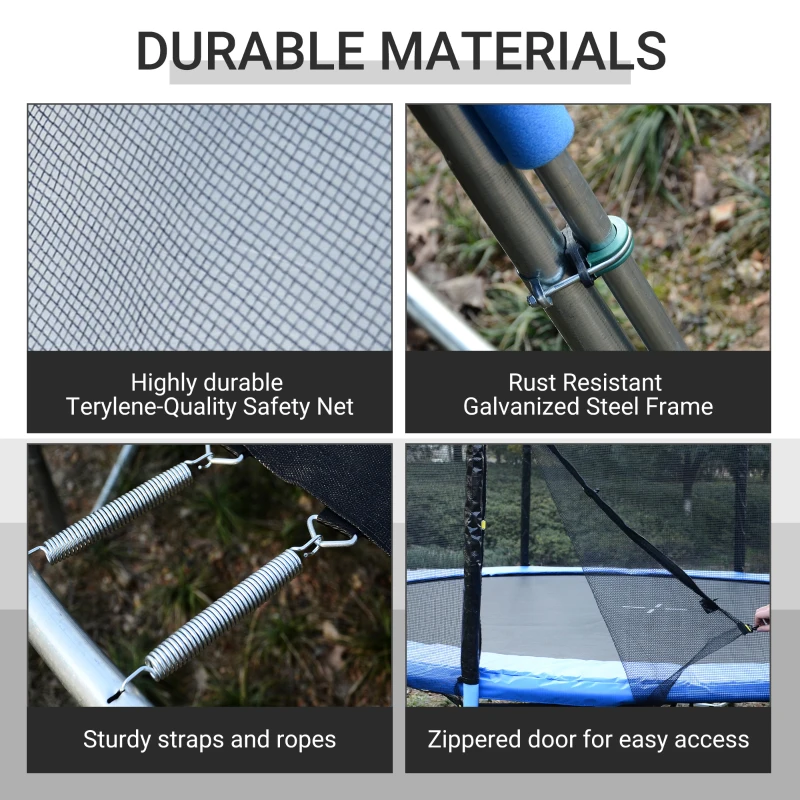 Soozier 12FT Trampoline Net Enclosure Trampolining Bounce Safety Accessories w/ 8 Poles Net Enclosure Only, Black