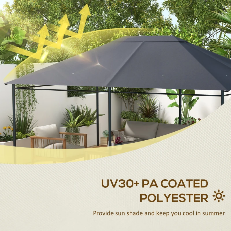 Outsunny 10' x 13' Gazebo Canopy Replacement Roof for 84C-116, Dark Gray