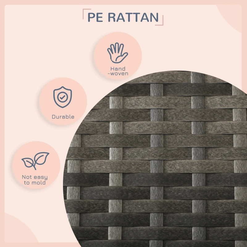 PawHut Outdoor Dog Bed with Canopy, Rattan Dog Bed with Soft Cushion Removable Cover for Medium and Large Dogs, Dark Gray