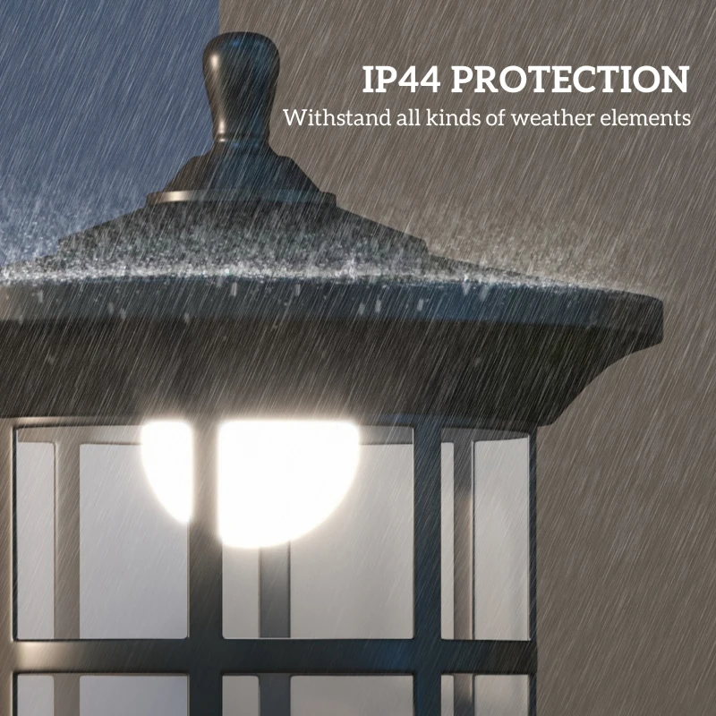 Outsunny 72" Solar Post Light, Cool White LED Outdoor Lamp, Waterproof IP44 for Patio, Garden, Backyard, Pathway, 2 Pack