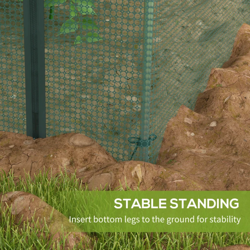 Outsunny Galvanized Steel Crop Cage, Plant Protection Tent with Zippered Door, 4' x 8', Green